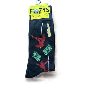 NWT Foozys Black Stripper Pole Crew Length Novelty Socks Mens One Size